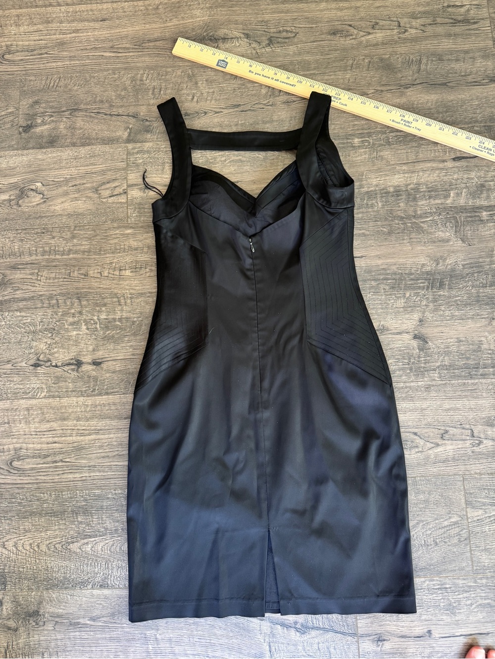 Cache Black Mini Sheath Dress with Wide Straps - Picture 7 of 10